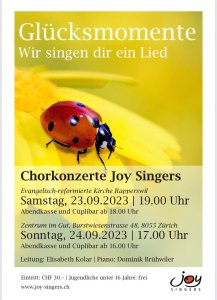 Konzert der Joysingers am 23. und 24. September 2023!